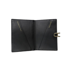 未使用 スマイソン アジェンダ クロコ型押しレザー ゴールド金具 グリーン ブラック パスポートカバー 0106【中古】SMYTHSON