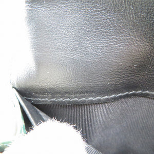 未使用 スマイソン 型押しレザー シルバー金具 グリーン ブラック コインケース 小銭入れ カードケース 0107【中古】SMYTHSON