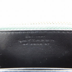 未使用 スマイソン 型押しレザー シルバー金具 グリーン ブラック コインケース 小銭入れ カードケース 0107【中古】SMYTHSON