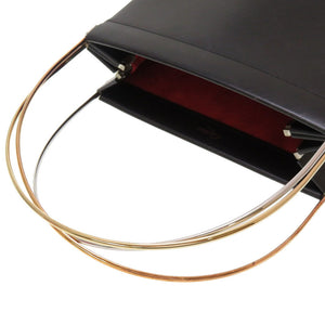 美品 カルティエ レザー ブラック トリニティ ハンドバッグ バッグ 黒 0111 【中古】 CARTIER