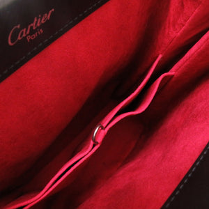美品 カルティエ レザー ブラック トリニティ ハンドバッグ バッグ 黒 0111 【中古】 CARTIER