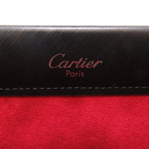 美品 カルティエ レザー ブラック トリニティ ハンドバッグ バッグ 黒 0111 【中古】 CARTIER