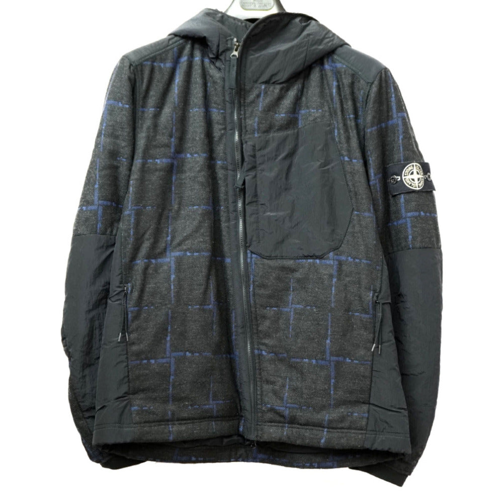 ストーンアイランド × ドーメル ジャケット ウール/ナイロン チェック サイズL ブルゾン ブラック 黒 0112【中古】STONE ISLAND メンズ