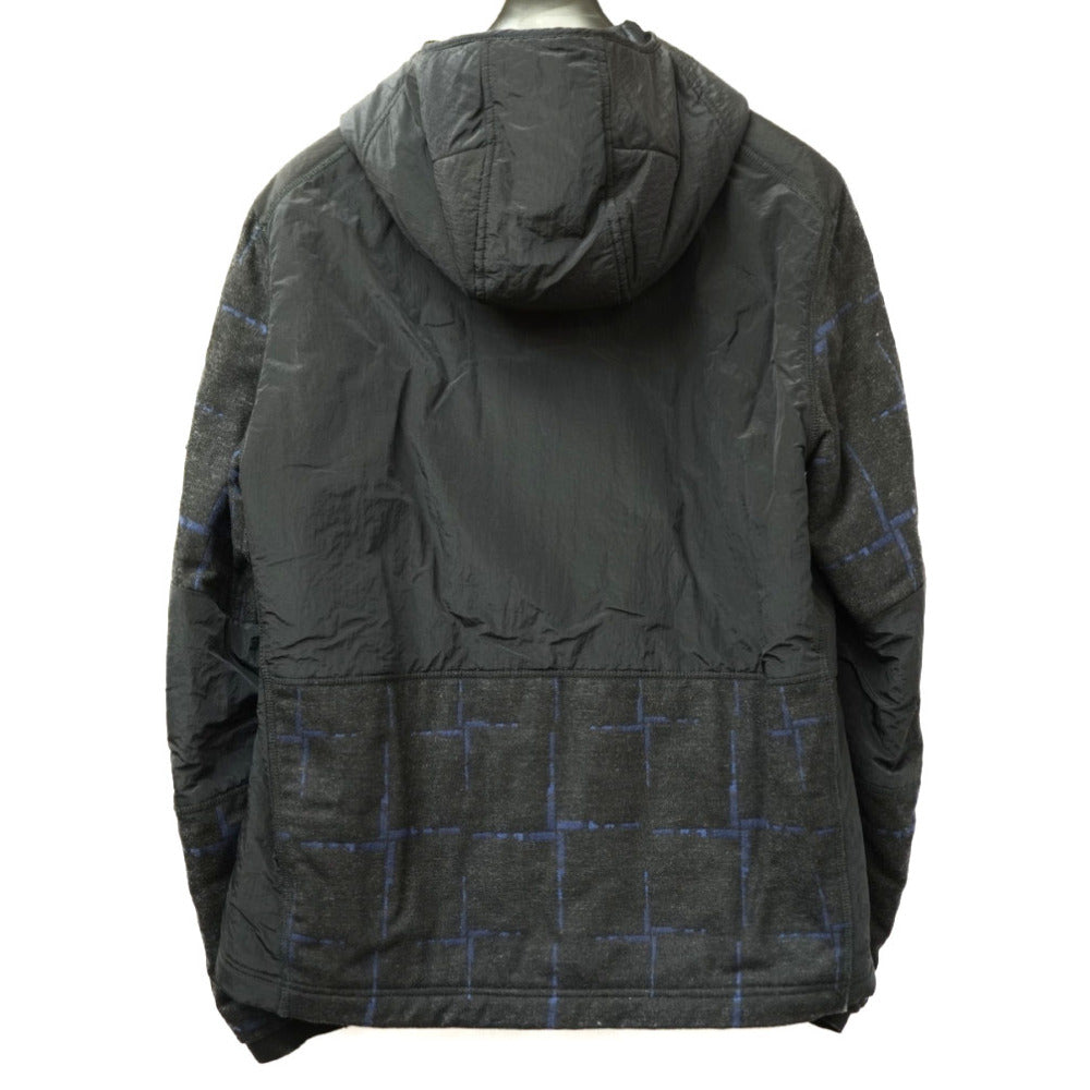 ストーンアイランド × ドーメル ジャケット ウール/ナイロン チェック サイズL ブルゾン ブラック 黒 0112【中古】STONE ISLAND メンズ