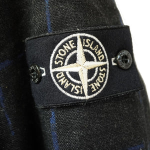 ストーンアイランド × ドーメル ジャケット ウール/ナイロン チェック サイズL ブルゾン ブラック 黒 0112【中古】STONE ISLAND メンズ