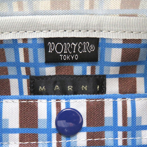 未使用 マルニ × ポーター ナイロン ブルー ブラウン ボディバッグ バッグ 青 茶 0115 【中古】 MARNI メンズ
