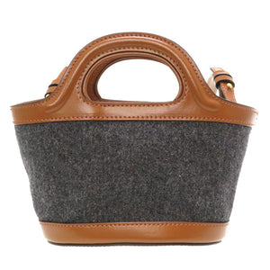 新品同様 マルニ トロピカリア ウール レザー グレー ブラウン BMMP0096Q1 2WAY ショルダーバッグ バッグ 茶 0121 【中古】 MARNI