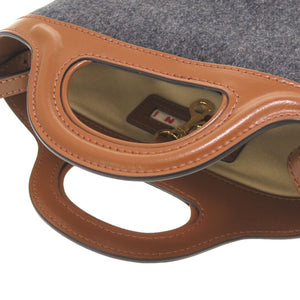 新品同様 マルニ トロピカリア ウール レザー グレー ブラウン BMMP0096Q1 2WAY ショルダーバッグ バッグ 茶 0121 【中古】 MARNI