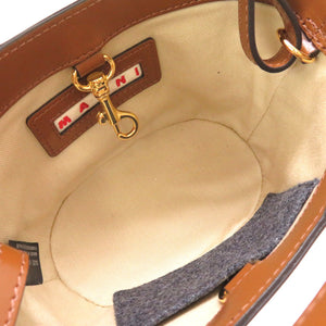 新品同様 マルニ トロピカリア ウール レザー グレー ブラウン BMMP0096Q1 2WAY ショルダーバッグ バッグ 茶 0121 【中古】 MARNI