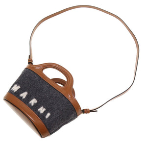 新品同様 マルニ トロピカリア ウール レザー グレー ブラウン BMMP0096Q1 2WAY ショルダーバッグ バッグ 茶 0121 【中古】 MARNI