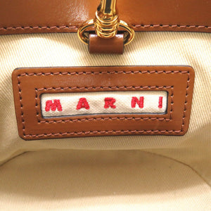 新品同様 マルニ トロピカリア ウール レザー グレー ブラウン BMMP0096Q1 2WAY ショルダーバッグ バッグ 茶 0121 【中古】 MARNI