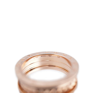 新品同様 ブルガリ B-ZERO1 ロック 2バンド K18PG/ブラックセラミック リング 指輪 750ピンクゴールド ＃57 ジュエリー 0128【中古】BVLGARI メンズ