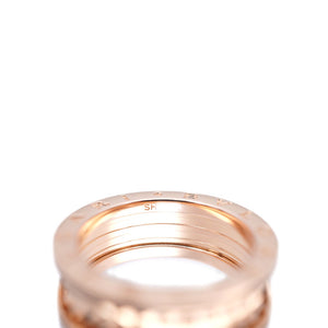 新品同様 ブルガリ B-ZERO1 ロック 2バンド K18PG/ブラックセラミック リング 指輪 750ピンクゴールド ＃57 ジュエリー 0128【中古】BVLGARI メンズ