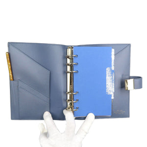 未使用 スマイソン レザー ゴールド金具 ブルー 青 システム手帳 0134【中古】SMYTHSON