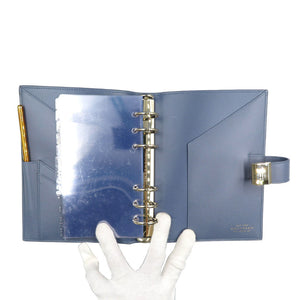 未使用 スマイソン レザー ゴールド金具 ブルー 青 システム手帳 0134【中古】SMYTHSON