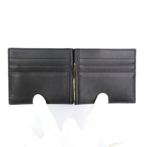 未使用 スマイソン Panama カーフ ゴールド金具 グリーン ブラック マネークリップ 札入れ 二つ折り財布 0135【中古】SMYTHSON