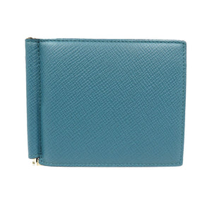 未使用 スマイソン Panama カーフ ゴールド金具 グリーン ブラック マネークリップ 札入れ 二つ折り財布 0135【中古】SMYTHSON