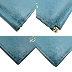 未使用 スマイソン Panama カーフ ゴールド金具 グリーン ブラック マネークリップ 札入れ 二つ折り財布 0135【中古】SMYTHSON