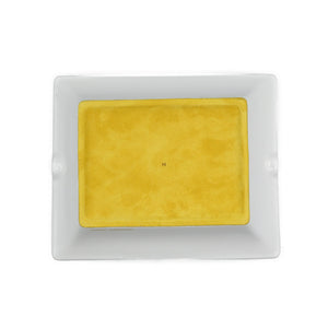 未使用 エルメス アッシュトレイ 馬 陶器  ホワイト ゴールド イエロー 灰皿 0137【中古】HERMES