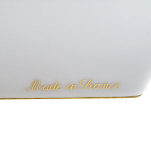 未使用 エルメス アッシュトレイ 馬 陶器  ホワイト ゴールド イエロー 灰皿 0137【中古】HERMES