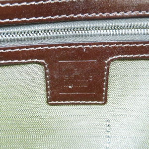美品 フェンディ マンマバケット ズッカ柄 キャンバス レザー シルバー金具 ブラウン ハンドバッグ 0138【中古】FENDI