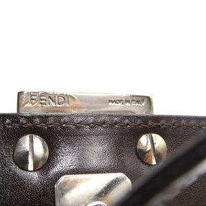 美品 フェンディ マンマバケット ズッカ柄 キャンバス レザー シルバー金具 ブラウン ハンドバッグ 0138【中古】FENDI