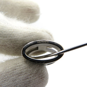 新品同様 エルメス ポップアッシュ Hロゴ メタル ブラック 黒 シルバー ネックレス 0140【中古】HERMES