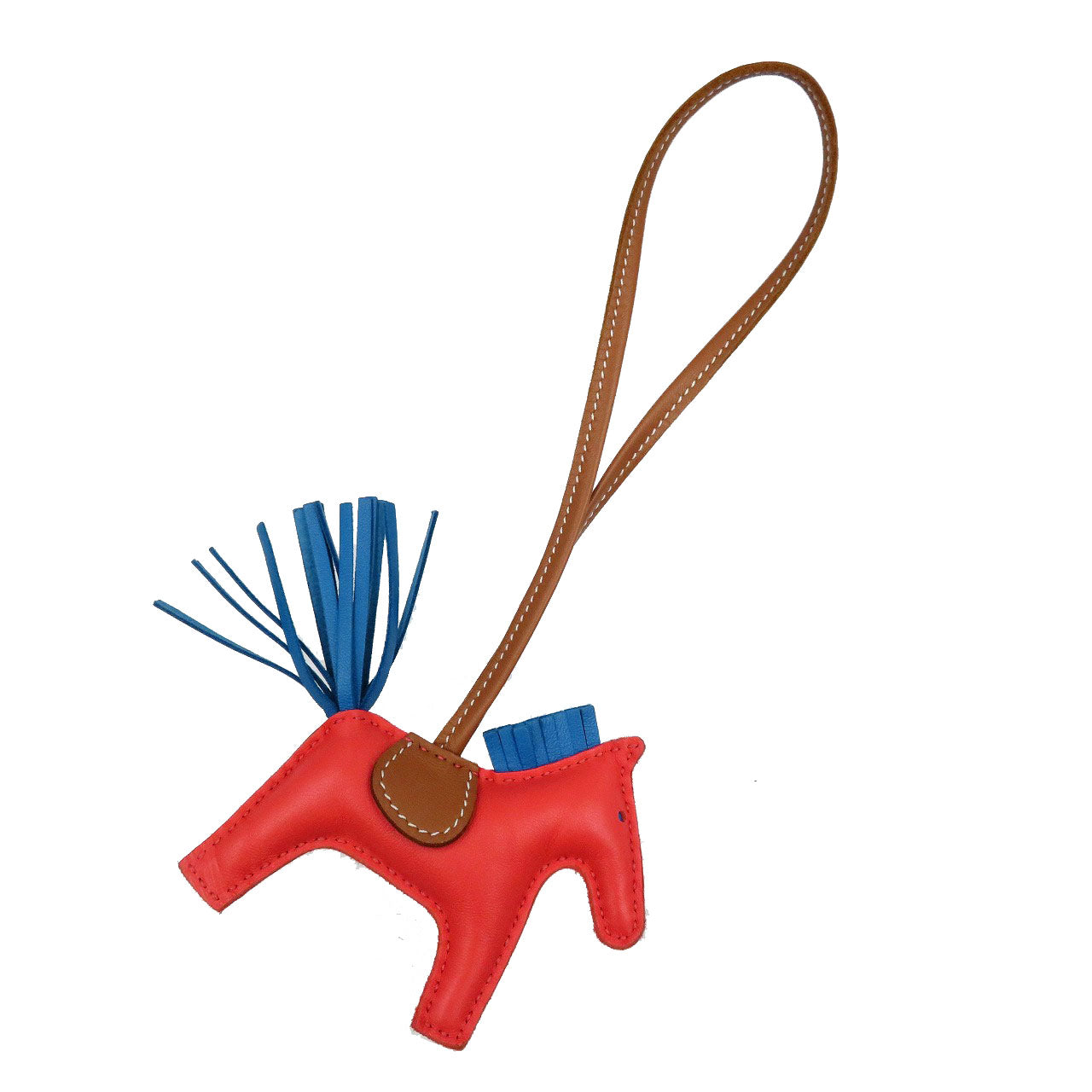 新品同様 エルメス ロデオPM Y刻印 馬 アニョーミロ ローズテキサス ブルーザンジバル ゴールド バッグチャーム 0141【中古】HERMES