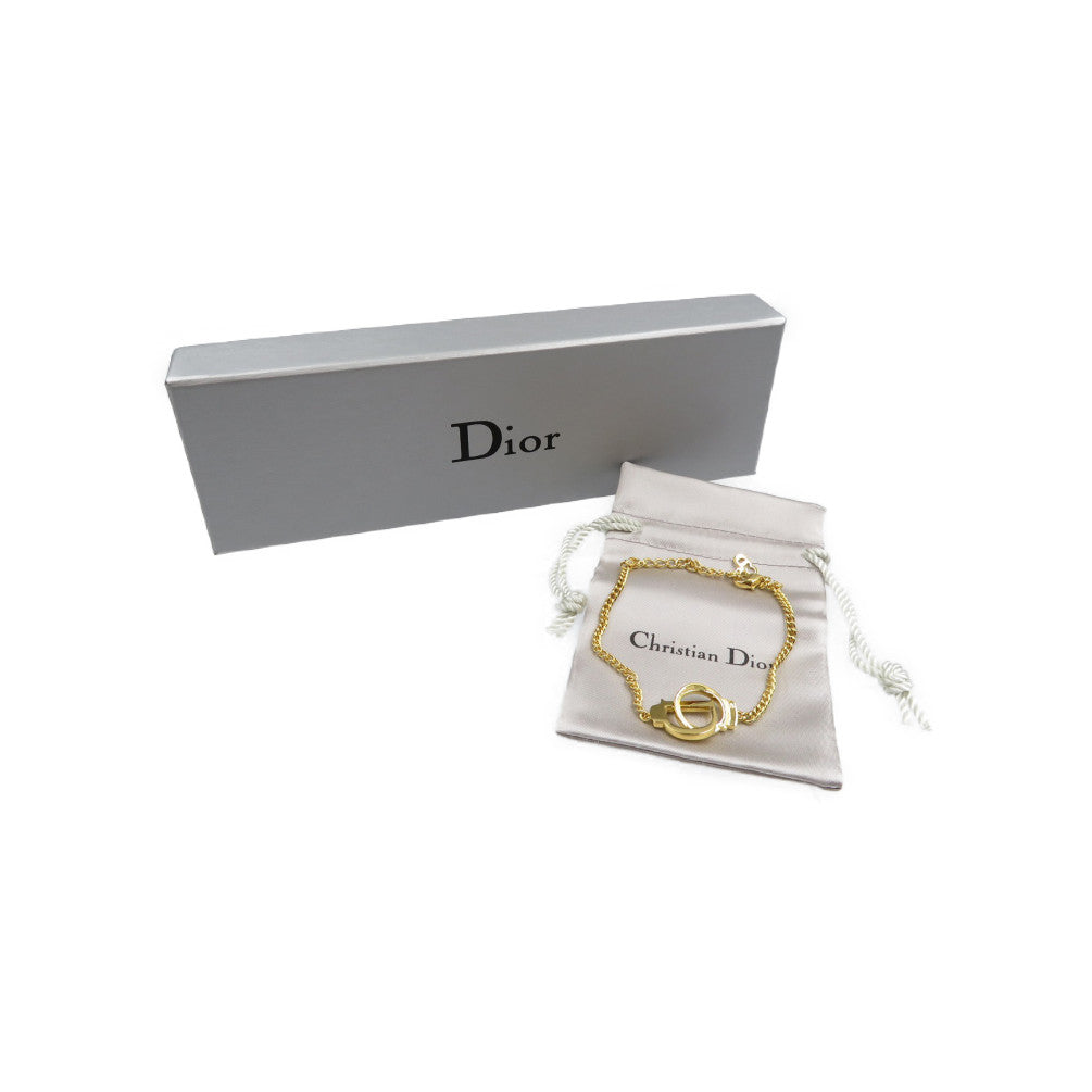 新品同様 クリスチャンディオール 手錠 メタル ゴールド ブレスレット 0142【中古】Christian Dior