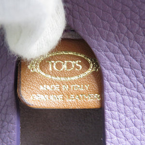 新品同様 トッズ エンダースキーマ レザー パープル ハンドバッグ 紫 0143【中古】TOD'S