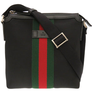 新品同様 グッチ シェリーライン キャンバス ブラック 631195 ショルダーバッグ バッグ 黒 0162 【中古】 GUCCI