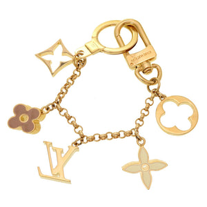 新品同様 ルイ ヴィトン モノグラム フラワー フルール ドゥ モノグラム ゴールド M65111 バッグチャーム キーホルダー LV 0163 【中古】 LOUIS VUITTON