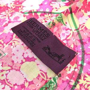 新品同様 エルメス リバティ 馬車 ハンカチ チーフ ハンカチーフ ハンカチ コットン ピンク 0169 【中古】 HERMES