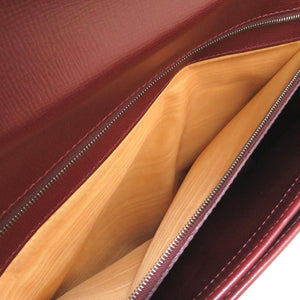 ヴァレクストラ レザー ボルドー ビジネスバッグ ブリーフケース バッグ 0171 【中古】 Valextra メンズ