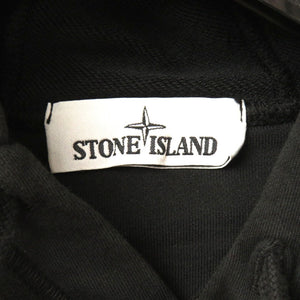 新品同様 ストーンアイランド ロゴ ブラック コットン パーカー 0174 【中古】 STONE ISLAND メンズ