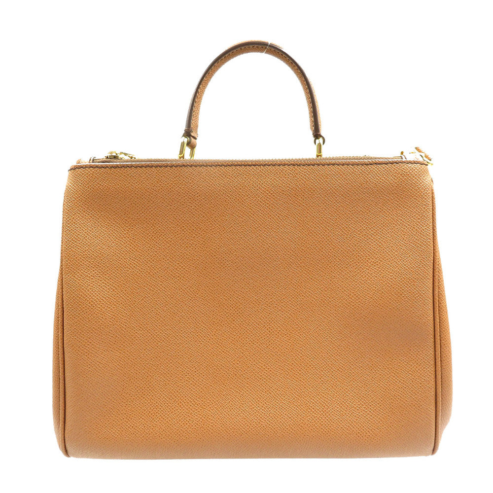 ドルチェアンドガッバーナ シシリー BB5682A10011 レザー ゴールド金具 2WAY ブラウン ヒョウ柄 ハンドバッグ ショルダーバッグ 0175【中古】DOLCE&GABBANA