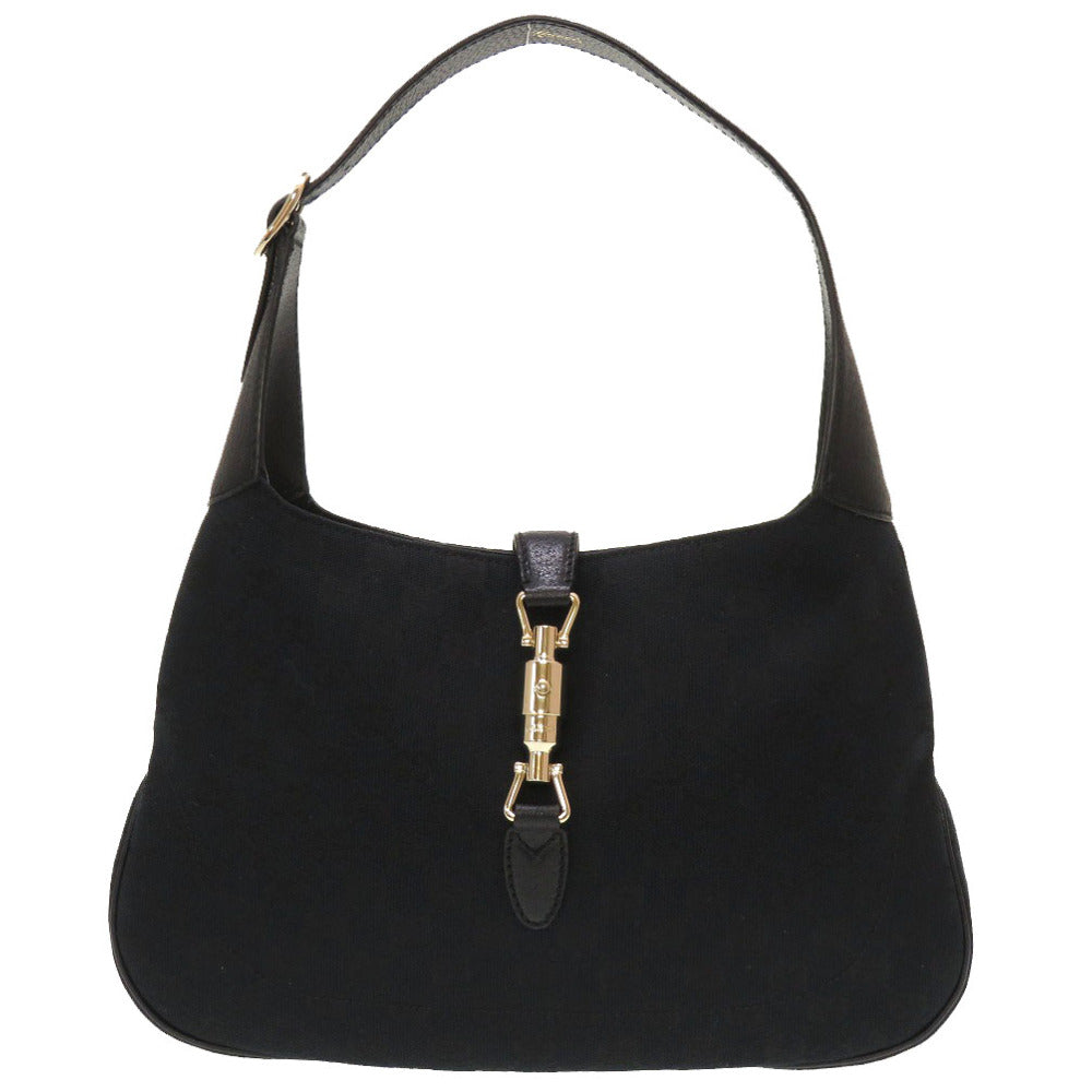 美品 グッチ ニュージャッキー GGキャンバス ブラック ゴールド金具 137335 ショルダーバッグ バッグ 黒 0176 【中古】 GUCCI