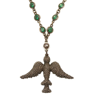 グッチ 鳥モチーフ バード ラインストーン シルバー925 ネックレス アクセサリー 0180 【中古】 GUCCI