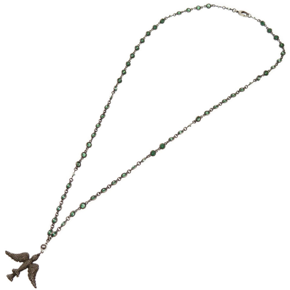 グッチ 鳥モチーフ バード ラインストーン シルバー925 ネックレス アクセサリー 0180 【中古】 GUCCI