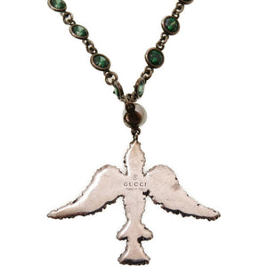 グッチ 鳥モチーフ バード ラインストーン シルバー925 ネックレス アクセサリー 0180 【中古】 GUCCI