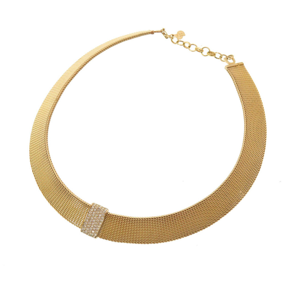 クリスチャン ディオール チョーカー ラインストーン ゴールド チョーカー アクセサリー 0181 【中古】 Christian Dior
