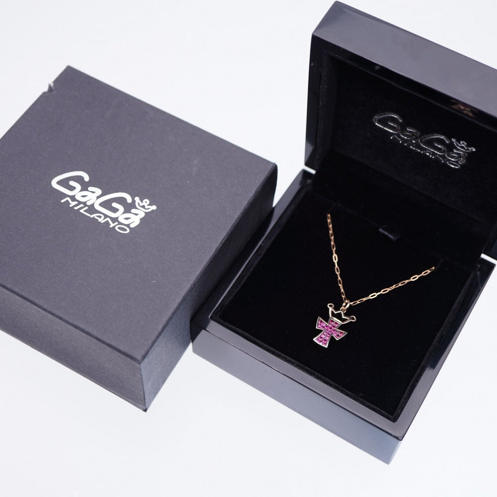新品同様 ガガミラノ ルビー/K18PG クロス ネックレス ネックレス ピンクゴールド ジュエリー アクセサリー ペンダント 0001【中古】Gaga Milano