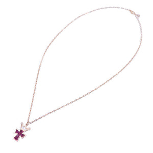 新品同様 ガガミラノ ルビー/K18PG クロス ネックレス ネックレス ピンクゴールド ジュエリー アクセサリー ペンダント 0001【中古】Gaga Milano