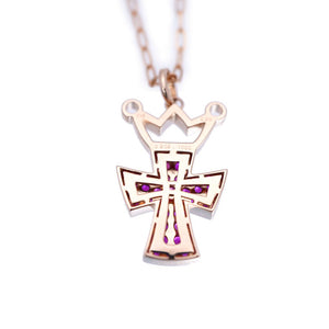 新品同様 ガガミラノ ルビー/K18PG クロス ネックレス ネックレス ピンクゴールド ジュエリー アクセサリー ペンダント 0001【中古】Gaga Milano