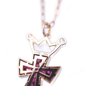 新品同様 ガガミラノ ルビー/K18PG クロス ネックレス ネックレス ピンクゴールド ジュエリー アクセサリー ペンダント 0001【中古】Gaga Milano