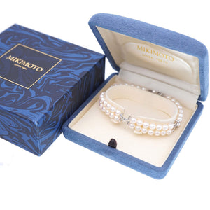 新品同様 ミキモト 2連パール ブレスレット パール シルバー925 パールホワイト 5mm ベビーパール 0005【中古】MIKIMOTO メンズ レディース