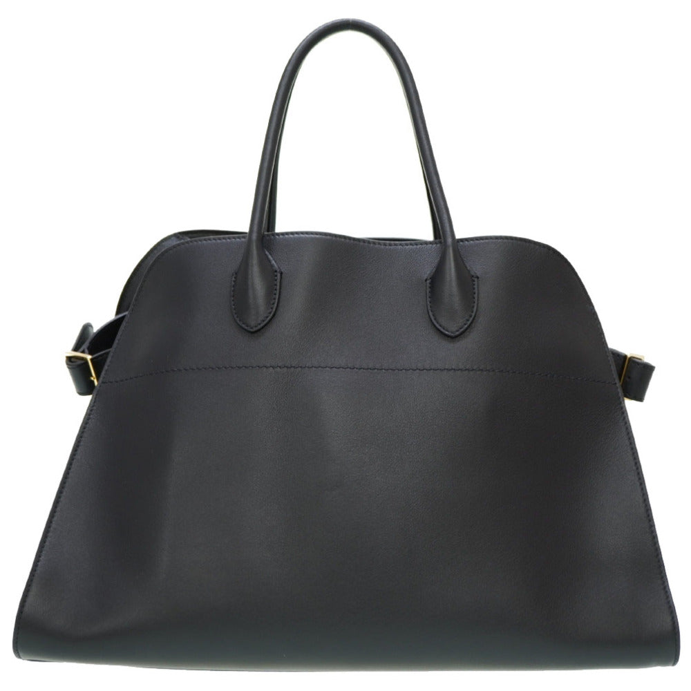 新品同様 ザ ロウ ソフトマルゴー 15 トートバッグ レザー ブラック 黒 0007【中古】THE ROW マルゴー ナチュラルグレイン サドルレザー