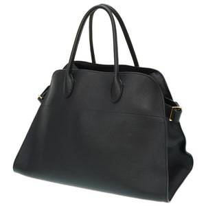 新品同様 ザ ロウ ソフトマルゴー 15 トートバッグ レザー ブラック 黒 0007【中古】THE ROW マルゴー ナチュラルグレイン サドルレザー