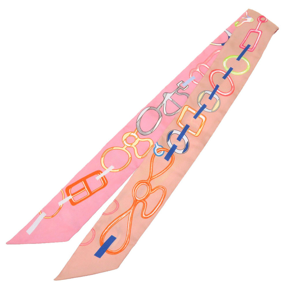 未使用 エルメス ツイリー ドレブックル DO RE BOUCLES シルク ローズプードル スカーフ 0011 【中古】 HERMES