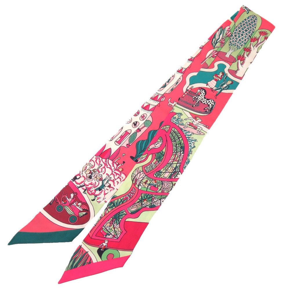 新品同様 エルメス ツイリー 万博博覧会 Exposition Universelle シルク ローズヴィフ メンソール ボルドー スカーフ 0013 【中古】 HERMES